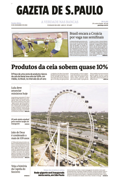 Gazeta de S. Paulo – Edição de 9 de dezembro de 2022