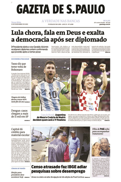 Gazeta de S. Paulo – Edição de 13 de dezembro de 2022
