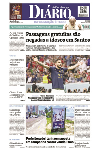 Diário do Litoral – Edição de 15 de dezembro de 2022