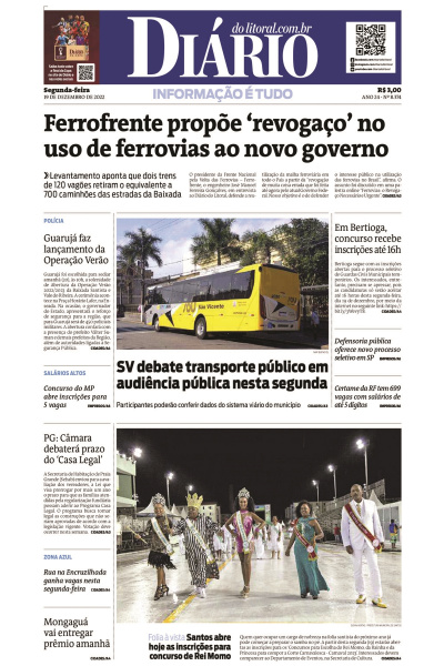 Diário do Litoral – Edição de 19 de dezembro de 2022