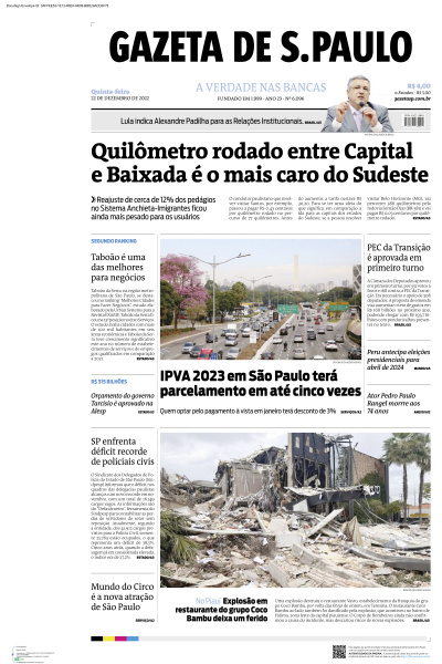 Gazeta de S. Paulo - Edição de 22 de Dezembro de 2022