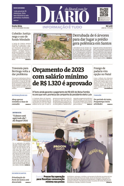 Diário do Litoral – Edição de 23 de dezembro de 2022