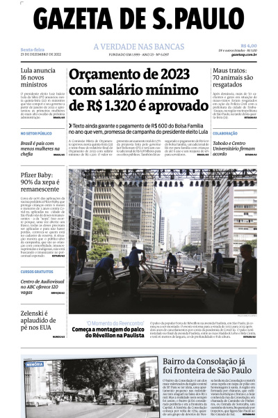 Gazeta de S. Paulo – Edição de 23 de dezembro de 2022