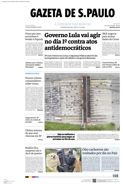 Gazeta de S. Paulo - Edição de 27 de Dezembro de 2022