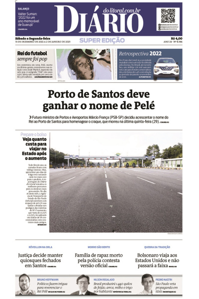 Diário do Litoral – Edição de 31 de dezembro de 2022 a 02 de janeiro de 2023
