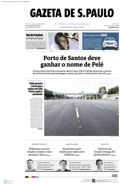 Gazeta de S. Paulo - Edição de 02 de Janeiro de 2023
