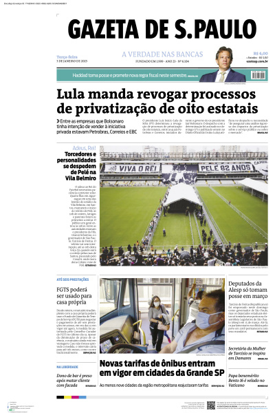 Gazeta de S. Paulo - Edição de 03 de Janeiro de 2023