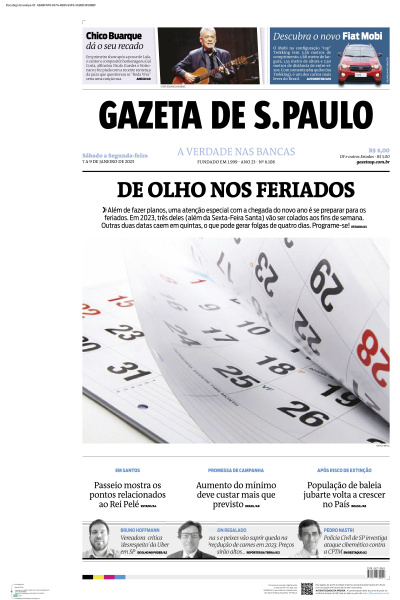 Gazeta de S. Paulo - Edição de 07 de Janeiro de 2023