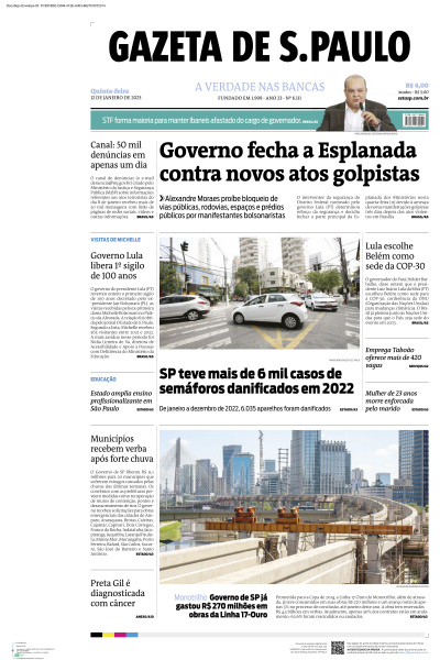 Gazeta de S. Paulo - Edição de 12 de Janeiro de 2023