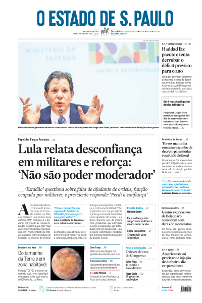 Estadão - Edição de 13 de Janeiro de 2023