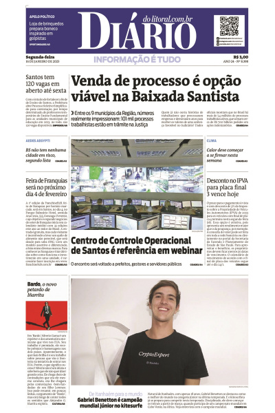 Diário do Litoral – Edição 16 de janeiro de 2023