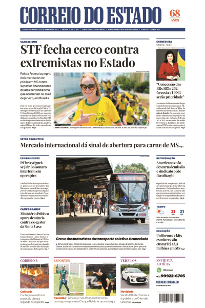 Correio do Estado - Edição de 21 e 22 de janeiro de 2023