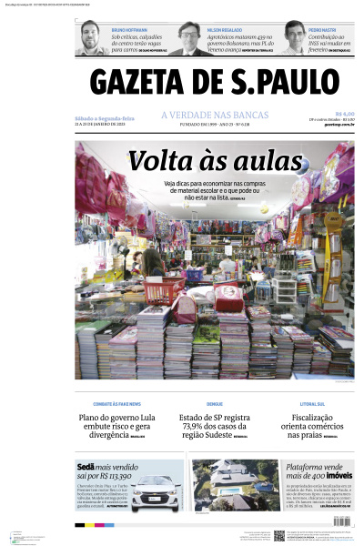 Gazeta de S. Paulo - Edição de 23 de Janeiro de 2023