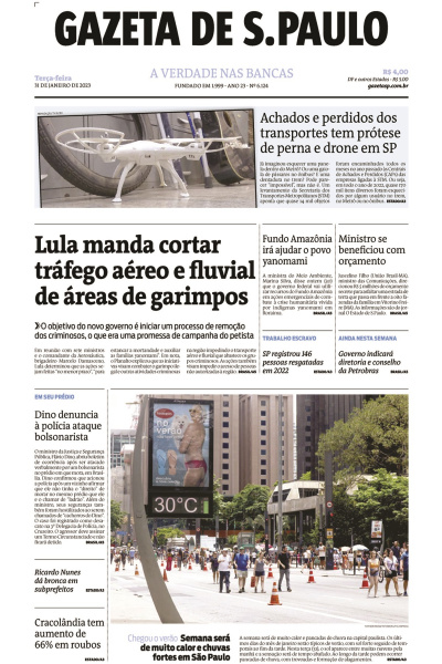 Gazeta de S. Paulo – Edição de 31 de Janeiro de 2023