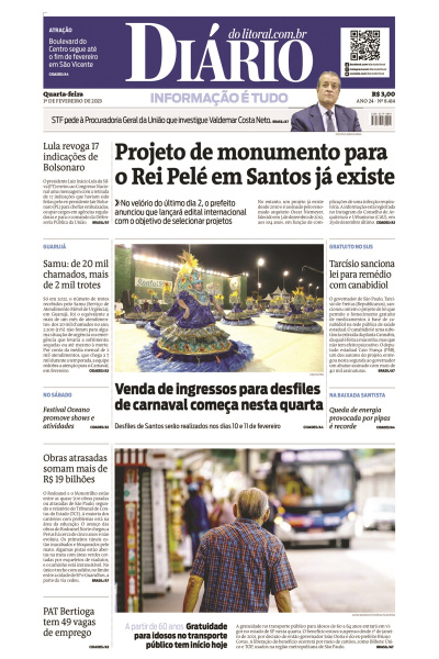 Diário do Litoral – Edição de 1º de fevereiro de 2023