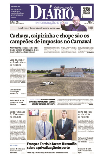 Diário do Litoral – Edição de 09 de fevereiro de 2023