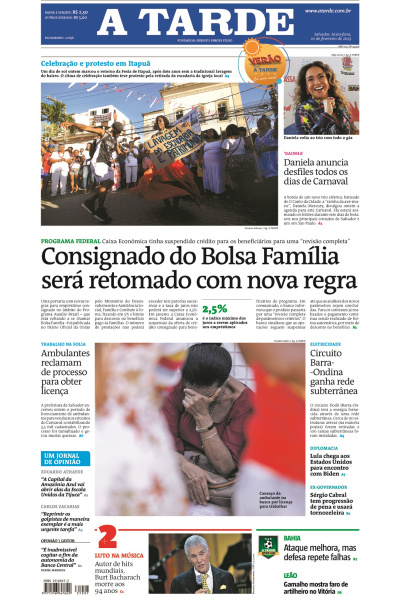 A TARDE - Edição de 10 de fevereiro de 2023