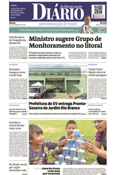 Diário do Litoral – Edição de 25 de fevereiro de 2023