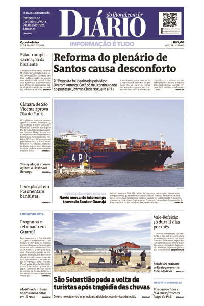 Diário do Litoral – Edição de 22 de março de 2023