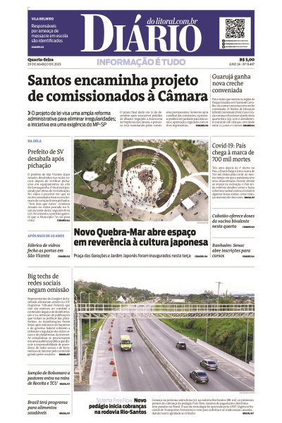 Diário do Litoral – Edição de 29 de março de 2023