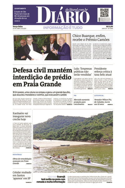 Diário do Litoral – Edição de 25 de abril de 2023