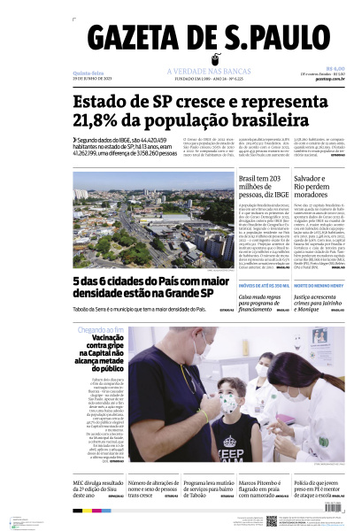 Gazeta de S. Paulo - Edição de 29 de Junho de 2023