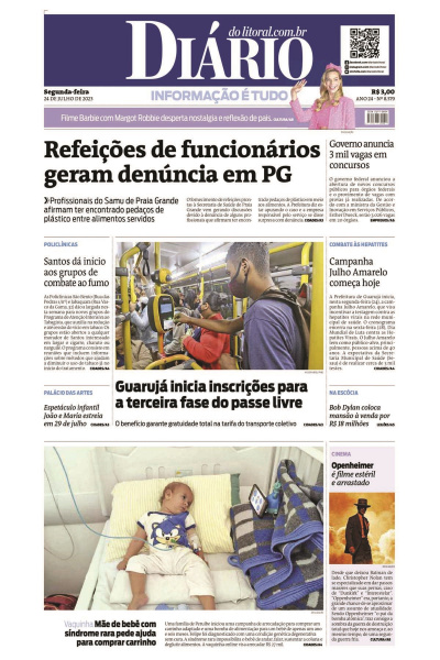 Diário do Litoral – Edição de 24 de julho de 2023