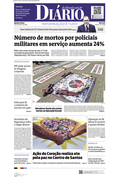 Diário do Litoral – Edição de 03 de agosto de 2023