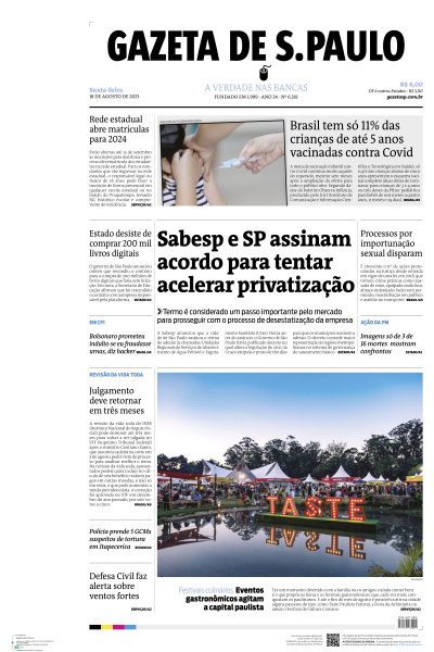 Gazeta de S. Paulo - Edição de 18 de Agosto de 2023