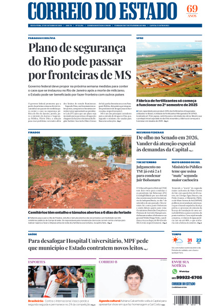 Correio do Estado - Edição de 27 de Outubro de 2023