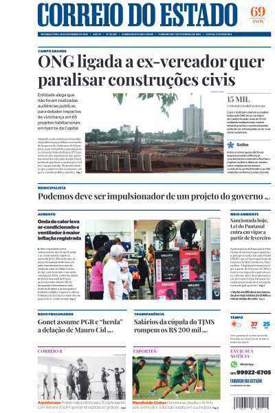 Correio do Estado - Edição de 18 de Dezembro de 2023