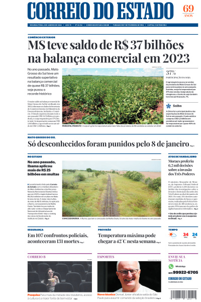Correio do Estado - Edição de 08 de Janeiro de 2024