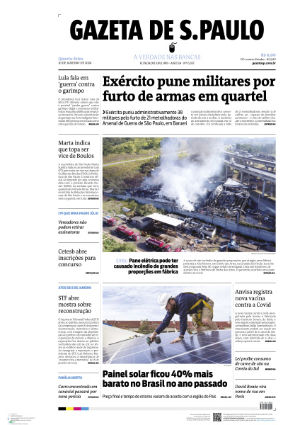Gazeta de S. Paulo - Edição de 10 de Janeiro de 2024