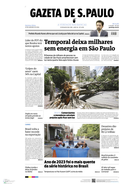 Gazeta de S. Paulo - Edição de 11 de Janeiro de 2024