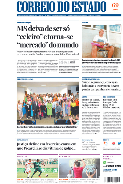 Correio do Estado - Edição de 11 de Janeiro de 2024