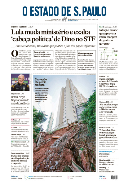 Estadão - Edição de 12 de Janeiro de 2024