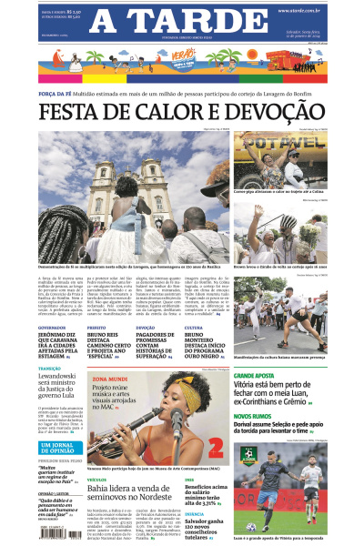 A TARDE - Edição de 12 de janeiro de 2024