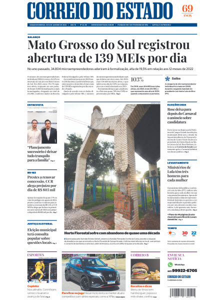 Correio do Estado - Edição de 13 de Janeiro de 2024