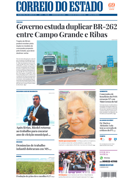 Correio do Estado - Edição de 15 de Janeiro de 2024
