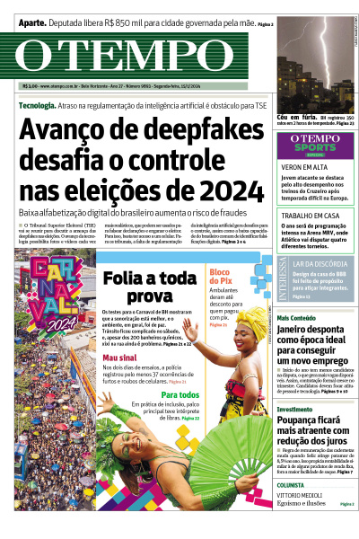 O TEMPO - Edição de 15 de Janeiro de 2024