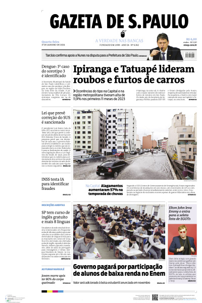 Gazeta de S. Paulo - Edição de 17 de Janeiro de 2024