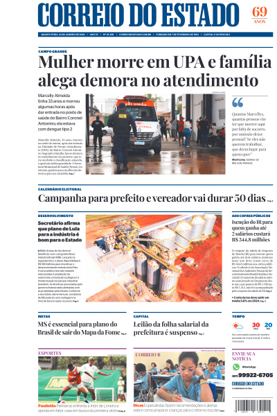 Correio do Estado - Edição de 24 de Janeiro de 2024