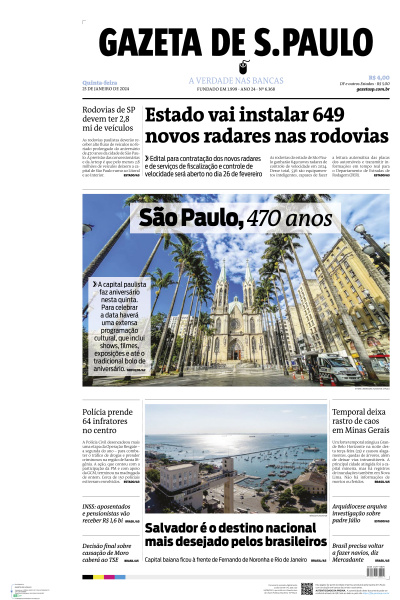 Gazeta de S. Paulo - Edição de 25 de Janeiro de 2024