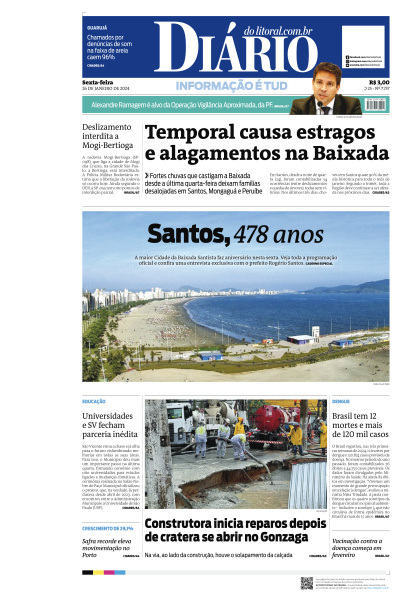 Diário do Litoral - Edição de 26 de Janeiro de 2024