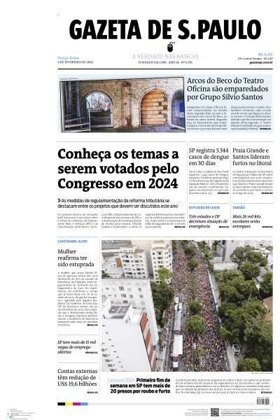 Gazeta de S. Paulo - Edição de 06 de Fevereiro de 2024