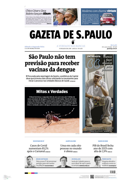Gazeta de S. Paulo - Edição de 03 de Março de 2024