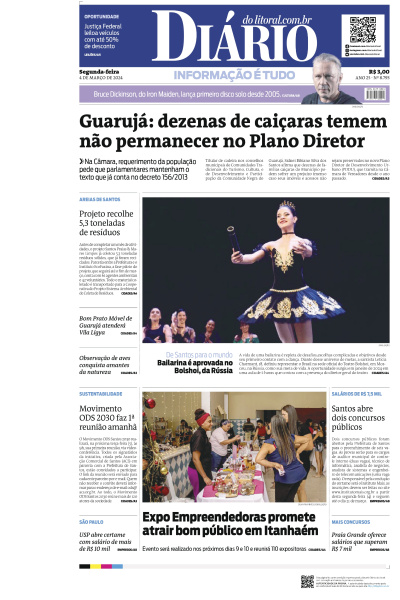 Diário do Litoral – Edição de 04 de Março de 2024