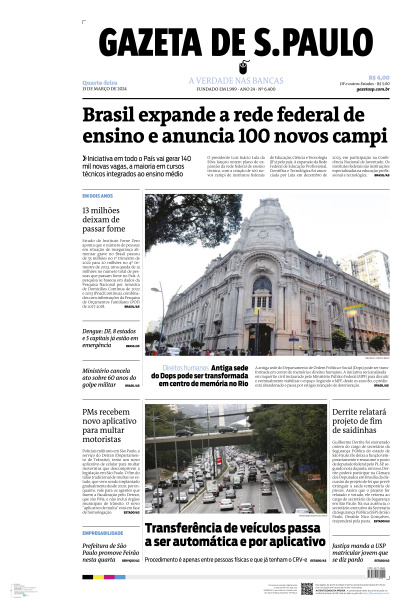 Gazeta de S. Paulo - Edição de 13 de Março de 2024
