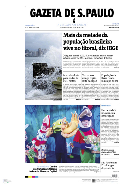 Gazeta de S. Paulo - Edição de 22 de Março de 2024