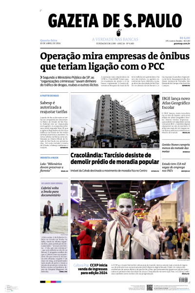 Gazeta de S. Paulo - Edição de 10 de Abril de 2024